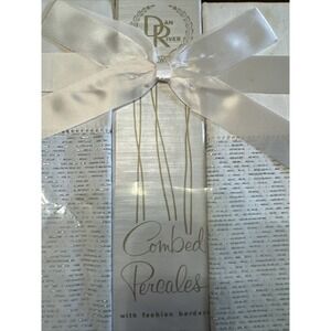 Vintage 60s Dan River Box Set 2 Pillowcases‎ Blue Silver Star Damask Pattern USA